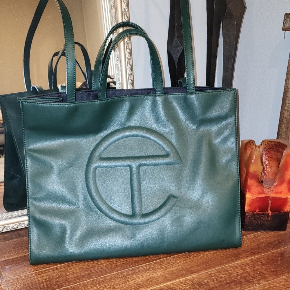 Telfar Green Large Shopping Bag, Unisex, Vegan Leather w/ Dust Bag